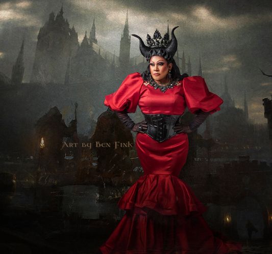 Her Most Imperial Sovereign Majesty, The Viva La Vida, The Sacred Heart Protector, and Star Monarch, The Double Crown Angel Pearl Empress 48 & 49, Buganvilia Thorns. thank you, Cesar A Reyes for your loving hands. Art by Ben Fink for the project "Noble Deeds" Buganvilia Thorns 2022