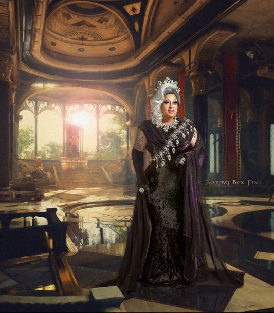 I got to visit Paloma at her palace. The Triple D Grand Duchess, Her Royal Sovereign Majesty, Grand Duchess 40, Paloma Volare Sharitt. Art By Ben Fink, for the book "Noble Deeds" The palace of Palomas Palace