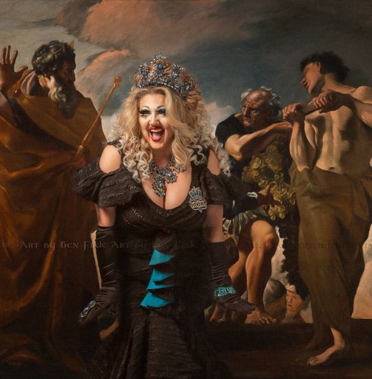 The Lady of the Bodacious Latkes, Miss Shugana. Court of the Sacred Golden Beavers. Art By Ben Fink. Miss Shugana,