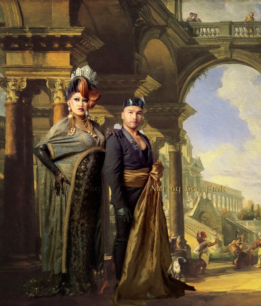 Mahaliah Nakita Monarch of the Decade, Ray of Effin’ Sunshine of the Wave, The Jollibee Empress, Mother of the Haus of Nakita, Empress 48 & 50 of Long Beach Mahaliah Nakita and First Heiress to the Haus of Nakita, Half Emperor to Reign 50 of Long Beach Christian Gonzalez. Art by Ben Fink Mahaliah Nakita and Christian Gonzalez