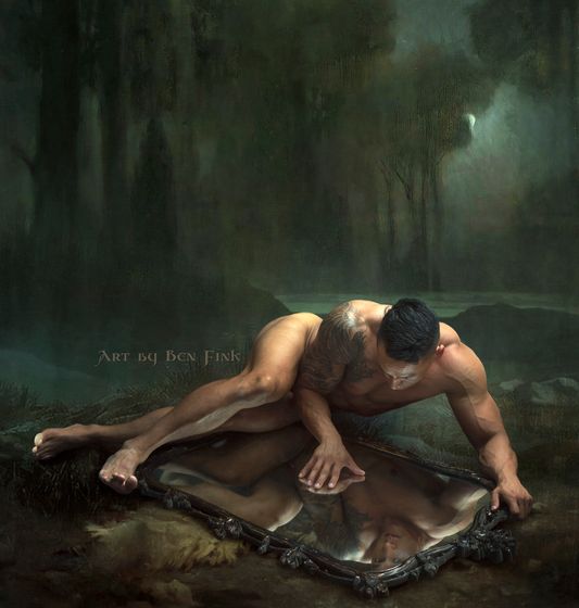 “Mirrors should think longer before they reflect.” Jean Cocteau art by Ben Fink "A Mirrors can only show partial truths” 2022