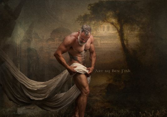 art by Ben Fink, model @miguelperezlem. - Nature uses only the longest threads to weave her patterns, so that each small piece of her fabric reveals the organization of the entire tapestry. Richard P. Feynman.  “The Fabric of Generations Permeates each Cell of Your Body” 2022