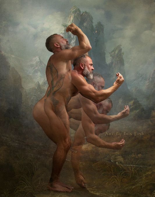 art by @benfinkart, model @miguelperezlem - “First it is necessary to stand on your own two feet. But the minute a man finds himself in that position, the next thing he should do is reach out his arms.” - Kristin Hunter “On My Own Two Feet” 2022