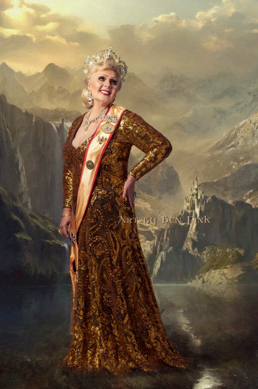 Her Imperial Sovereign Majesty, The Diamond Plumeria Empress XXXIII of Hawai’i, Tsarina of the Americas, Danielle Logan.  Art By Ben Fink. Goddess of the Skies Danielle Logan