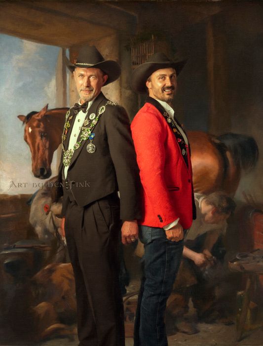 Donny Doone Foxx Emperor 35 & 37 of the Emerald Empire Eugene and SW Oregon  Johnny Doone Foxx Mr Heart of Oregon 2020 - 2022 Art By Ben Fink for the project "Noble Deeds." Donny Doone and Johnny Doone