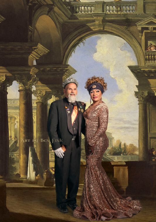 Emperor 46 Robert Haggard and  Nubian Empress 49 Ladie Chablis. Art by Ben Fink, for the project "Noble Deeds." Robert Haggard and Ladie Chablis
