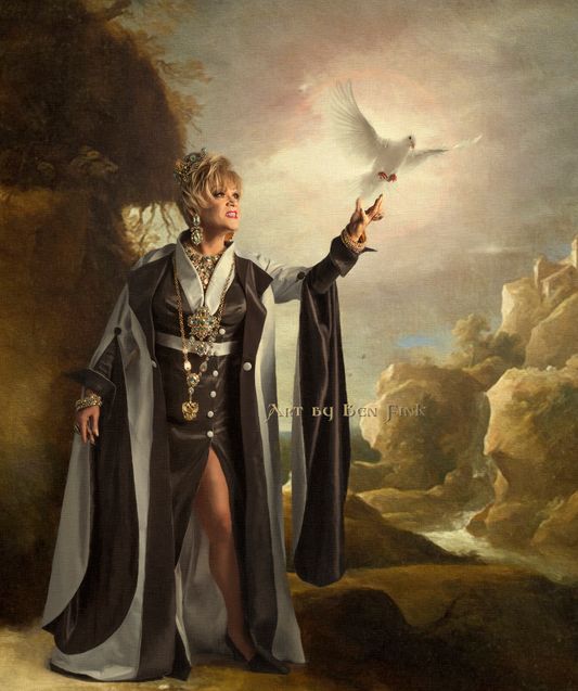 The Sparkling White Jeweled Showgirl Empress of Sophistication, Service and Style. Empress XIII and XXIX of the ISQCCBE all of Ohio, Inc. Art by Ben Fink for the project "Noble Deeds." Truly Scrumptious St James