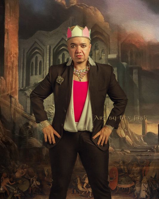 Haus of Hearts Royalty 2020 | Treasurer, Board of Directors for IICLB and the International Imperial Court of Long Beach’s first ever Imperial Crown Princex Royale ICPRX 51, Art by Ben Fink for the project “Noble Deeds” Yves Santino