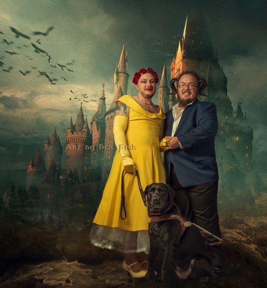 Jess Fitzpatrick, Baron of Bears 48 and Crow Fitzpatrick, Count-X of Crows 48. Art by Ben Fink for the project "Noble Deeds" Jess Bear and Crow Fitzpatrick