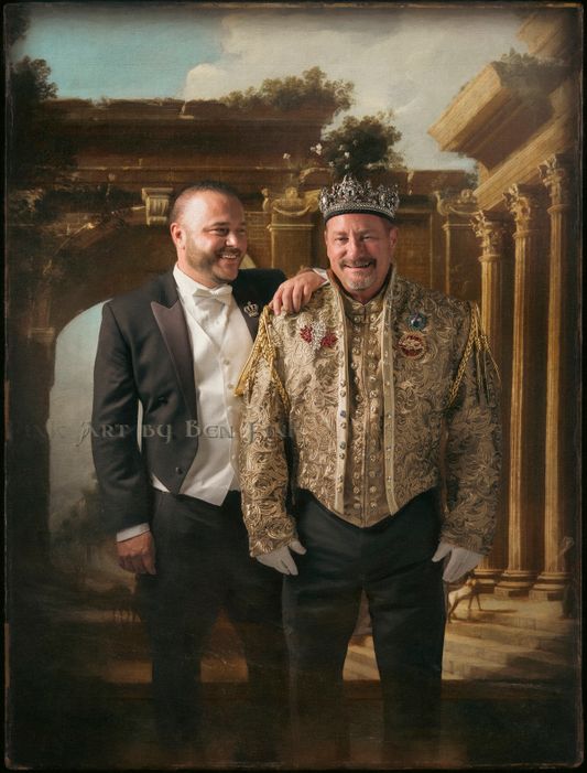 Emperor 2, 6, 9 and 16 of Hamilton, Ontario Canada, and now named The First in Line of Succession, Heir king Father II Jonn Ribson and Grand Duke of the America's, Joel Kell, Art by Ben Fink. Heir King Father II Jonn Ribson and Joel Kell