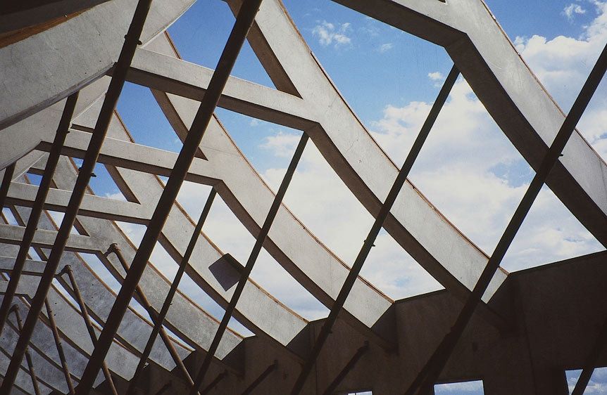 Flying concrete beamsStepping Stone Farm