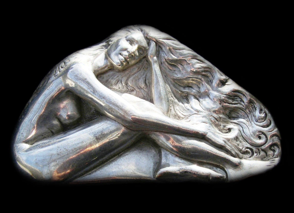 Sterling Silver Casting of Morganite Figure Gem Sculpture