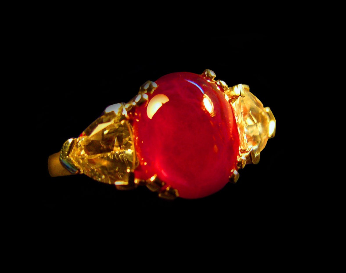 Ruby Ring 4 ct. Cabochon Ruby