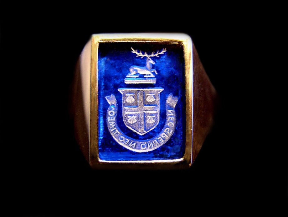 Carved Family Crest Ring for the Cogswell Family