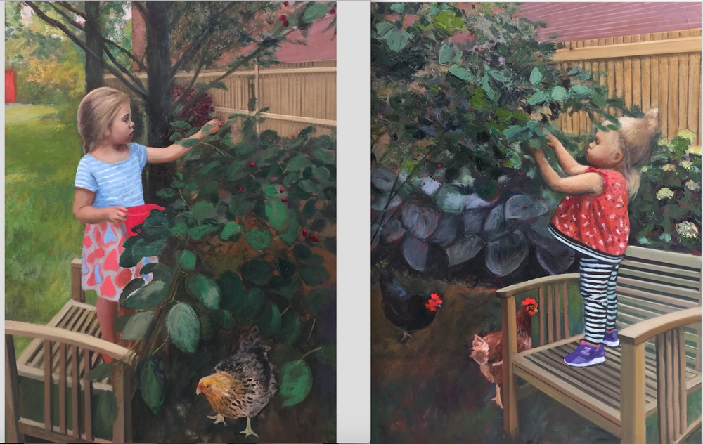 Fiona and Alessandra Picking Berries Diptych.png