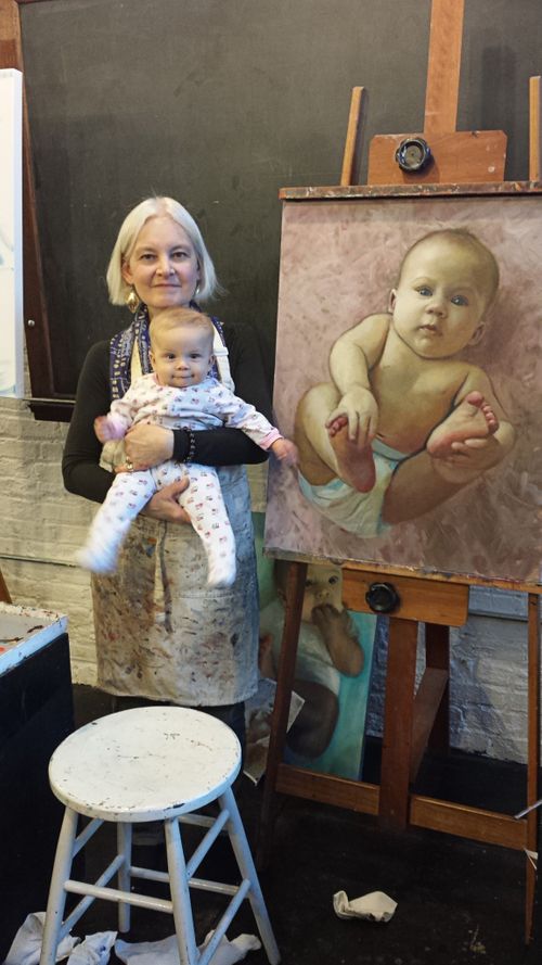 Ann with Alessandra and her Portrait.jpg