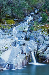 Waterfall, Twilight, Feather River Canyon, North Fork, Feather River, California, copyright 2014 David Leland Hyde.