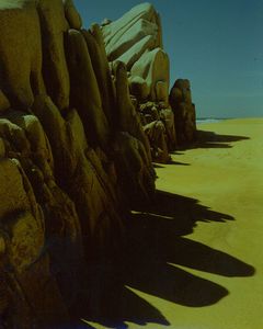 Granite Boulders, Shadows, Beach Near Cabo Falso, Baja California, Mexico