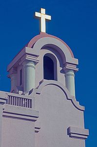 Bell Tower, Mission San Rafael Catholic Church, Golden Cross, San Rafael, Marin County, San Francisco Bay Area, California, copyright 2014 by David Leland Hyde.