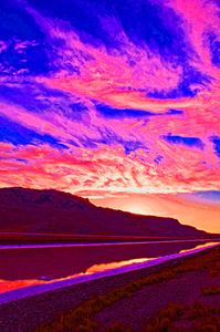 Colorful Sunset, Backbay, Great Salt Lake, Wasatch Mountain Range Near Salt Lake City, Utah, copyright 2013 by David Leland Hyde.