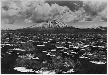 Snow On Cinders And Cinder Cone, Western Nevada