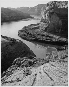 Bend In Colorado River Above Klondike Bar, Glen Canyon, Utah