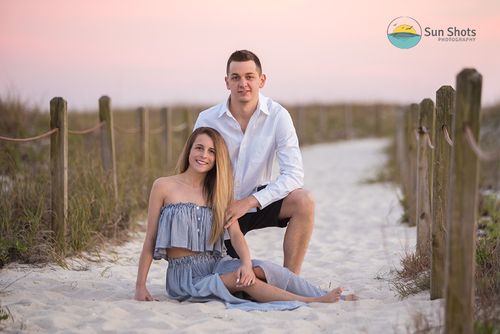 Professional pictures of couples on the beach.