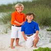 Two boys in photo on  beach