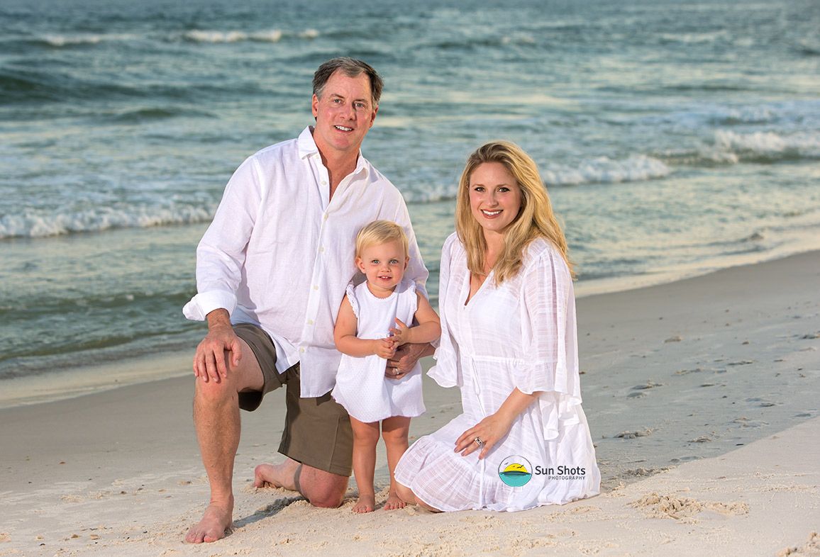 Sunset family portraits in Gulf Shores, Alabama
