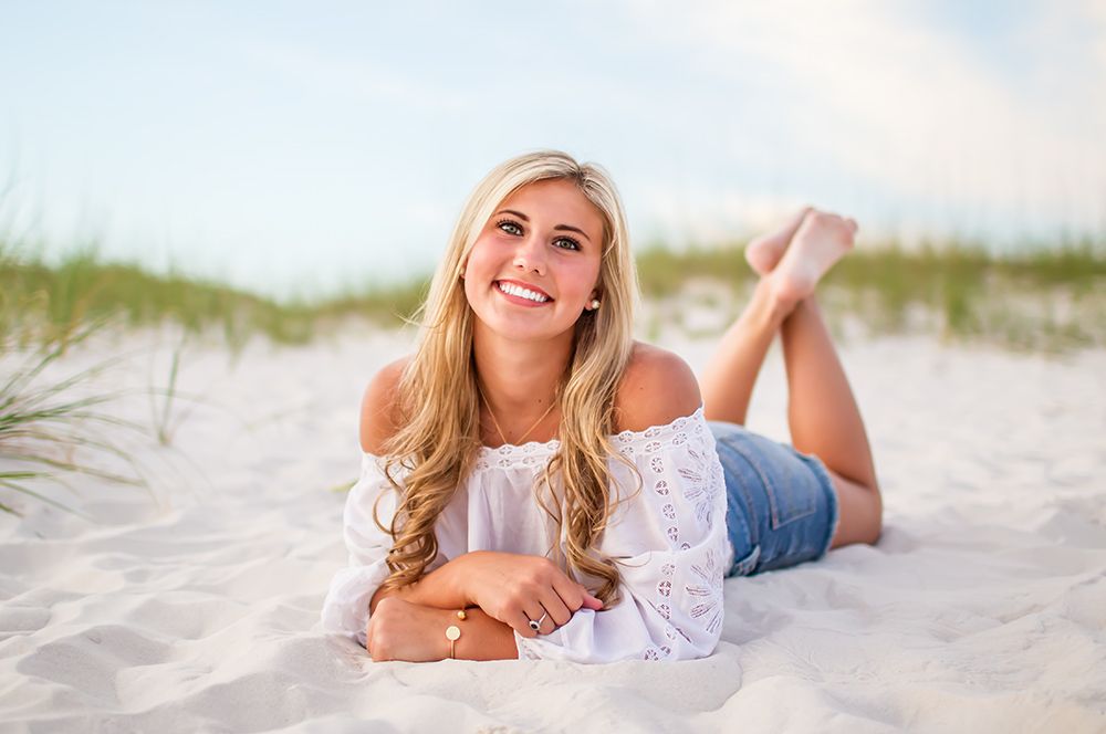 Professional high school senior portraits on the beach in Gulf Shores, Alabama