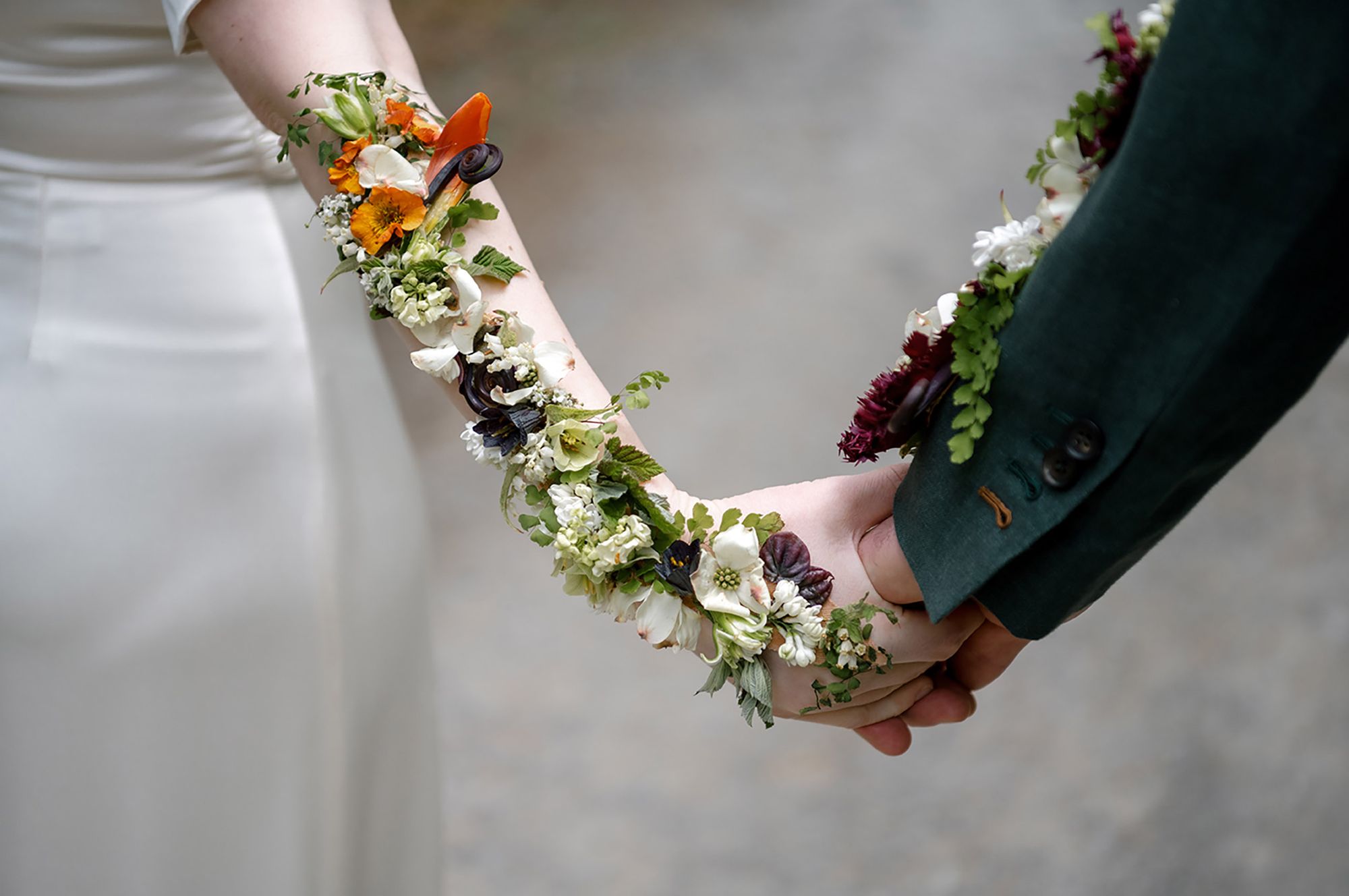 Stunning bridal floral tattoo