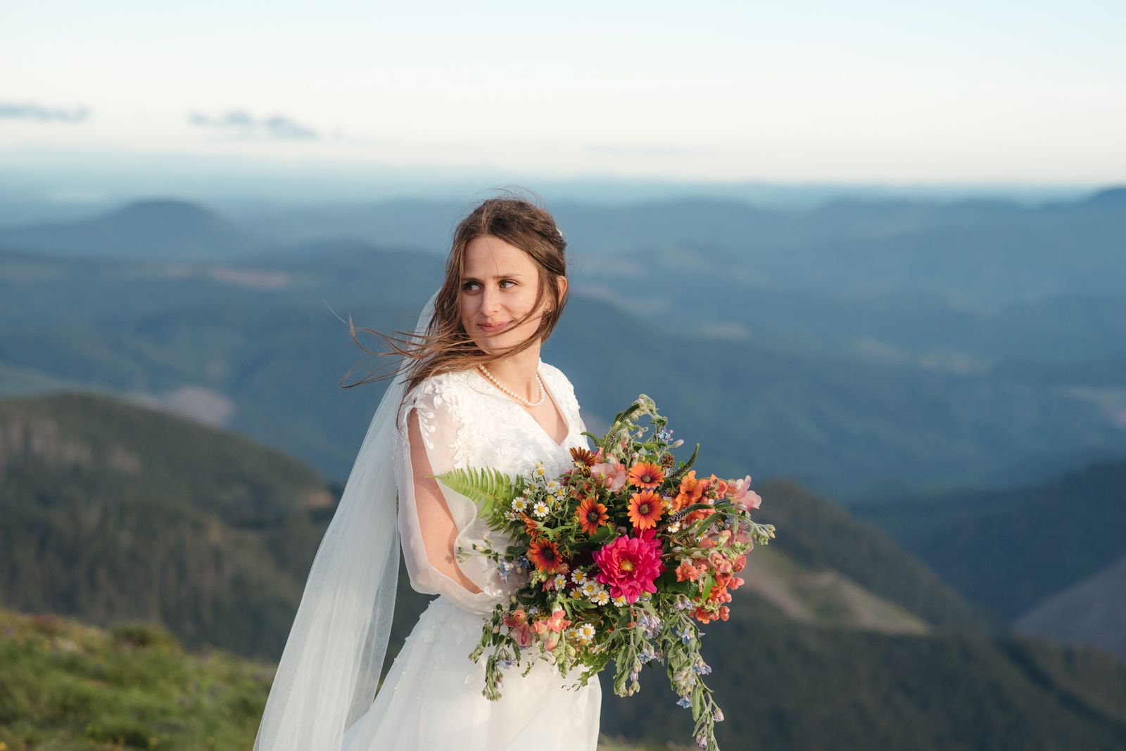 Mountain top bridal photos