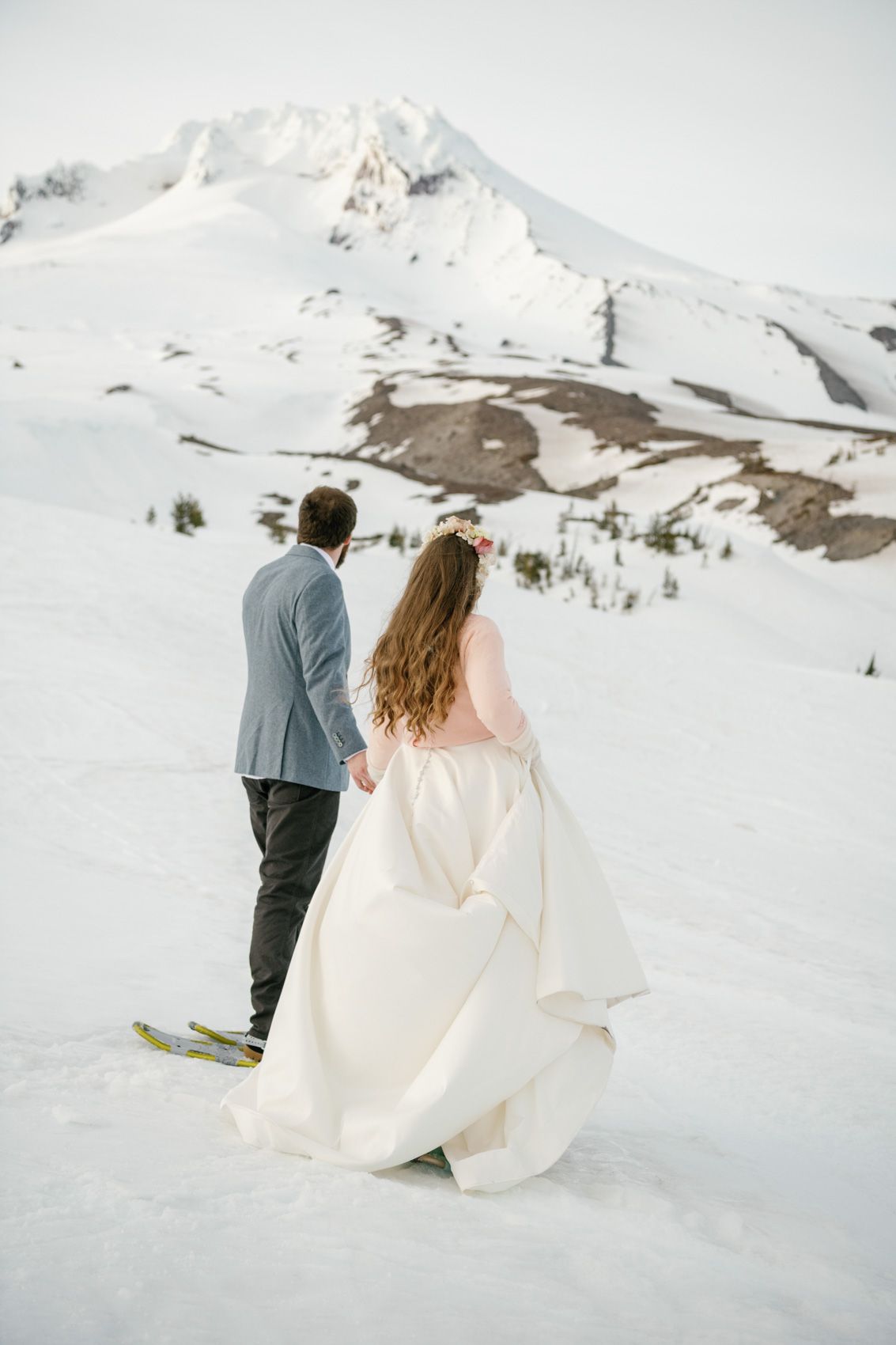 Timberline Lodge snowshoeing elopement