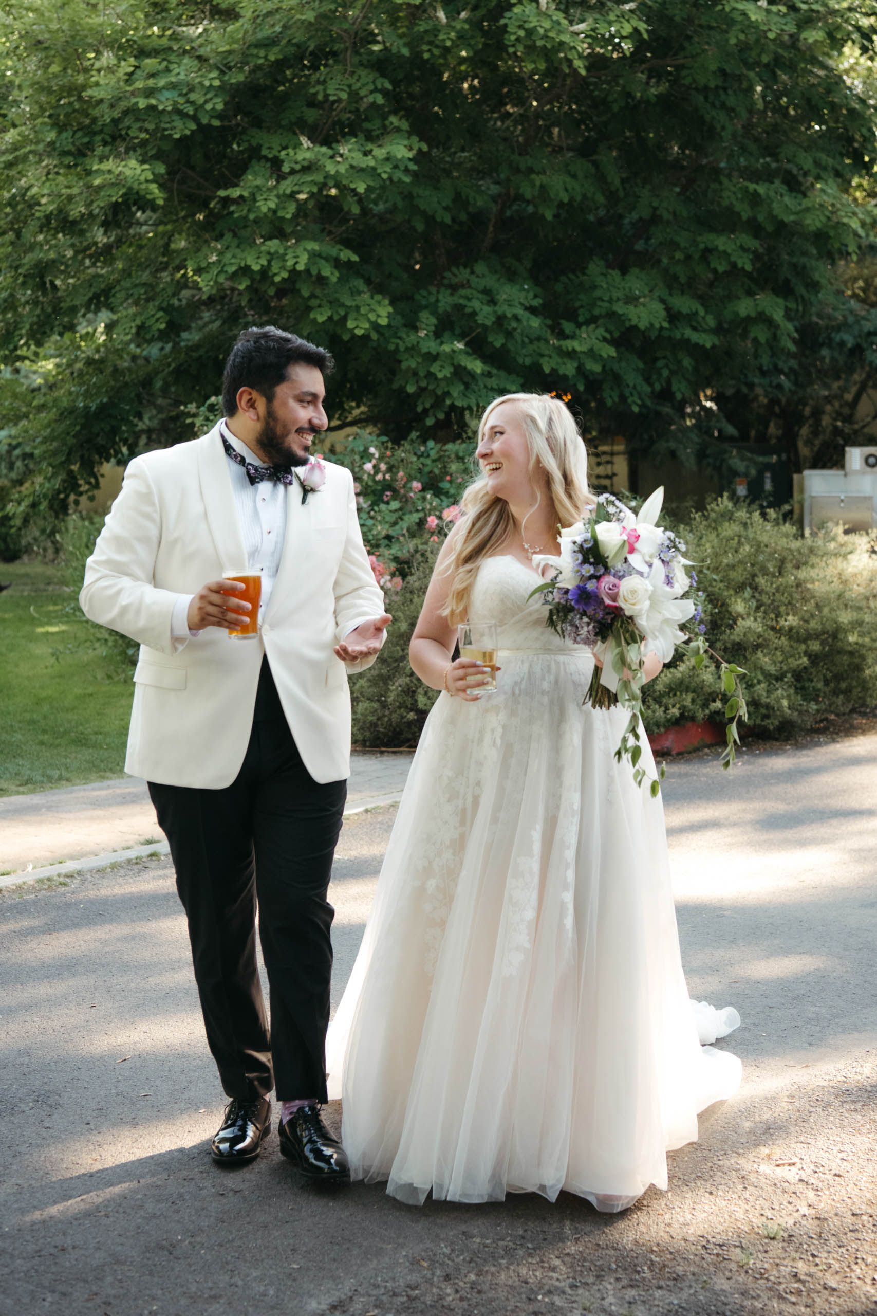 Summer wedding during Brewfest at Edgefield