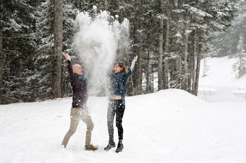 Playing in the snow