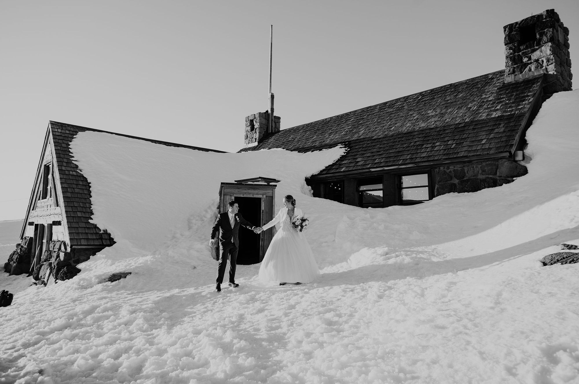 Winter wedding at Silcox Hut