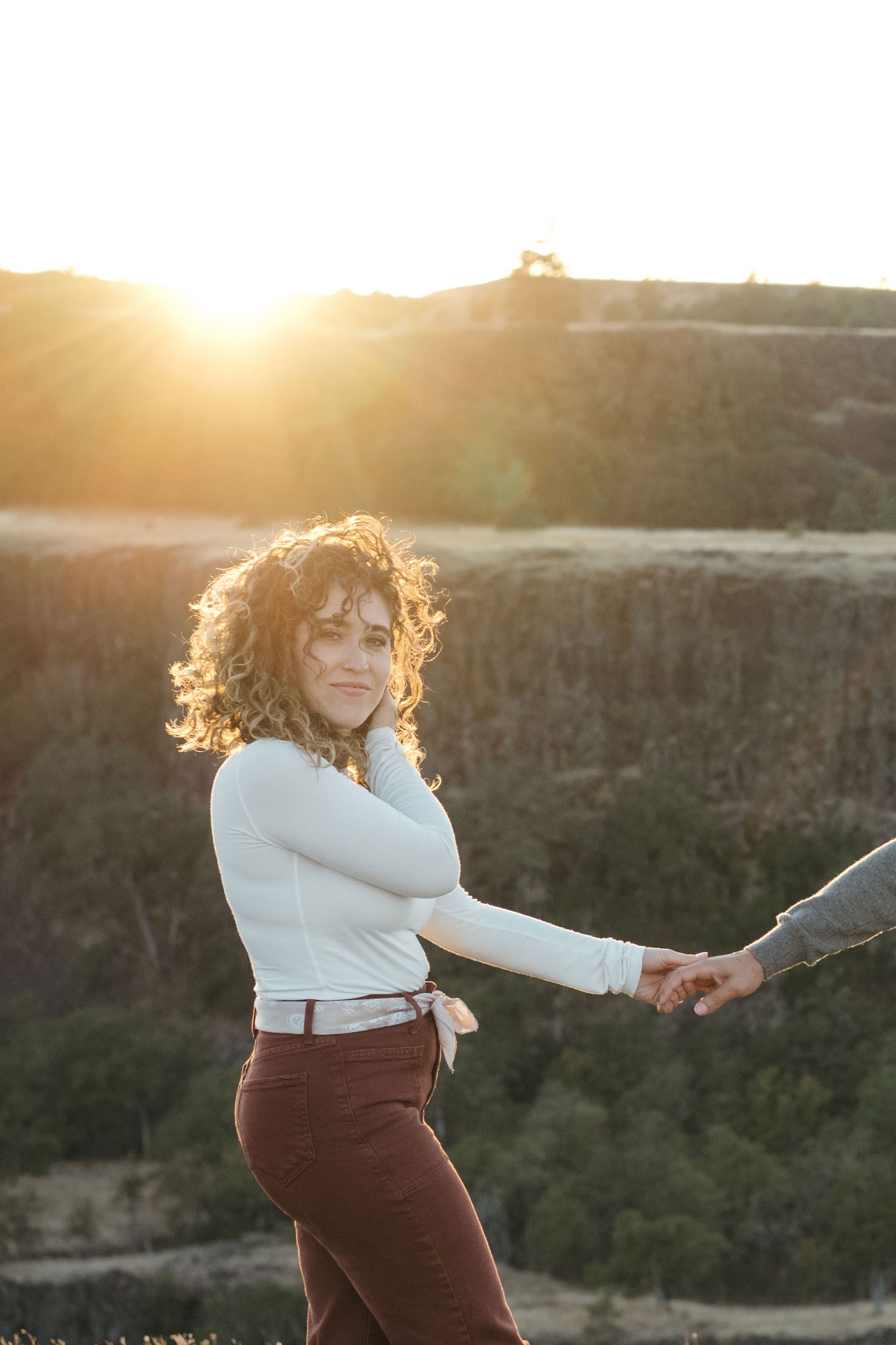 Golden hour engagement photos