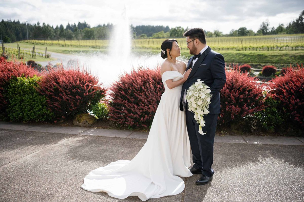 Bride and groom wedding portraits