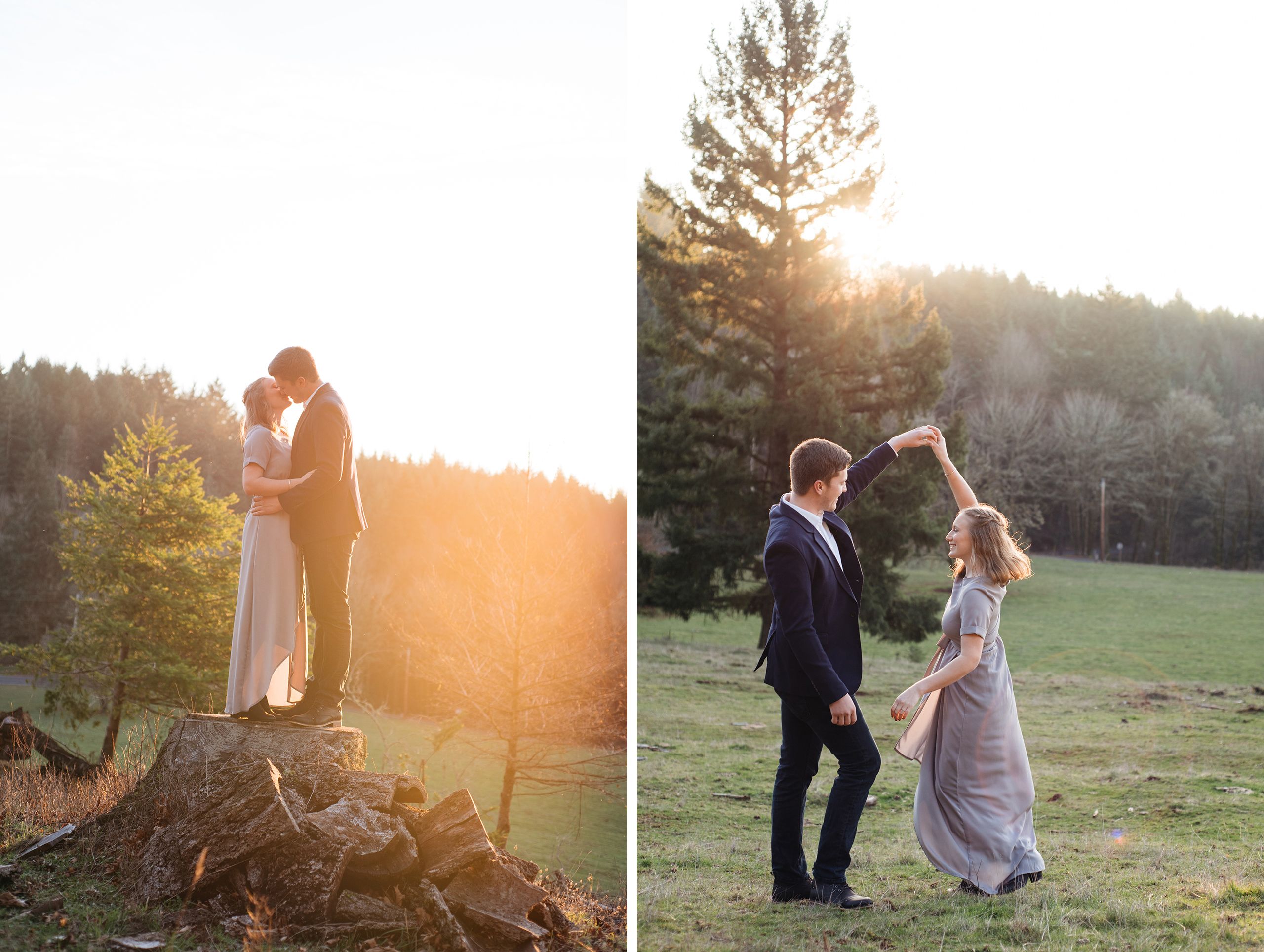 Winter engagement photos in Oregon