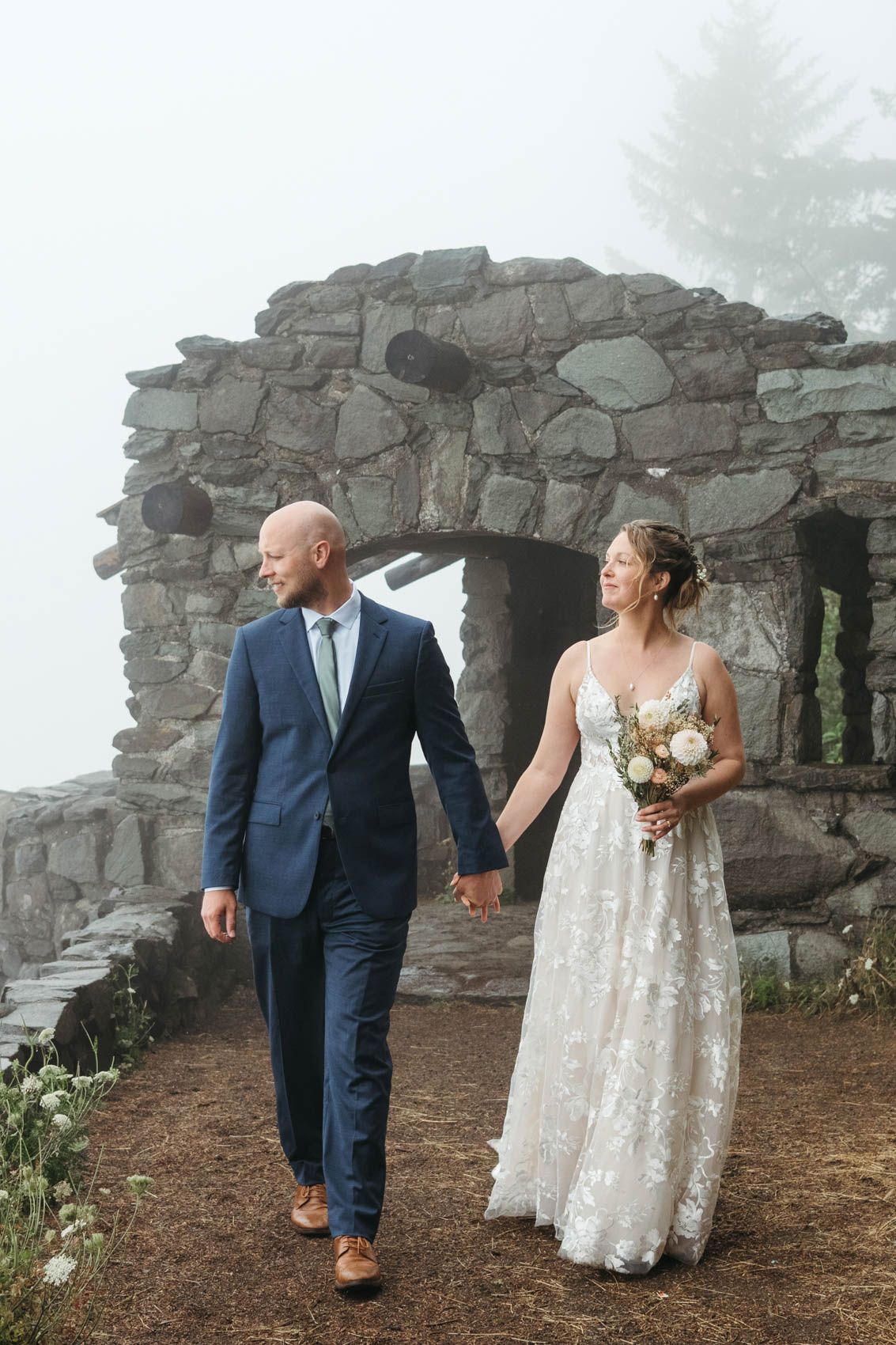 Cape Perpetua stone shelter wedding photos