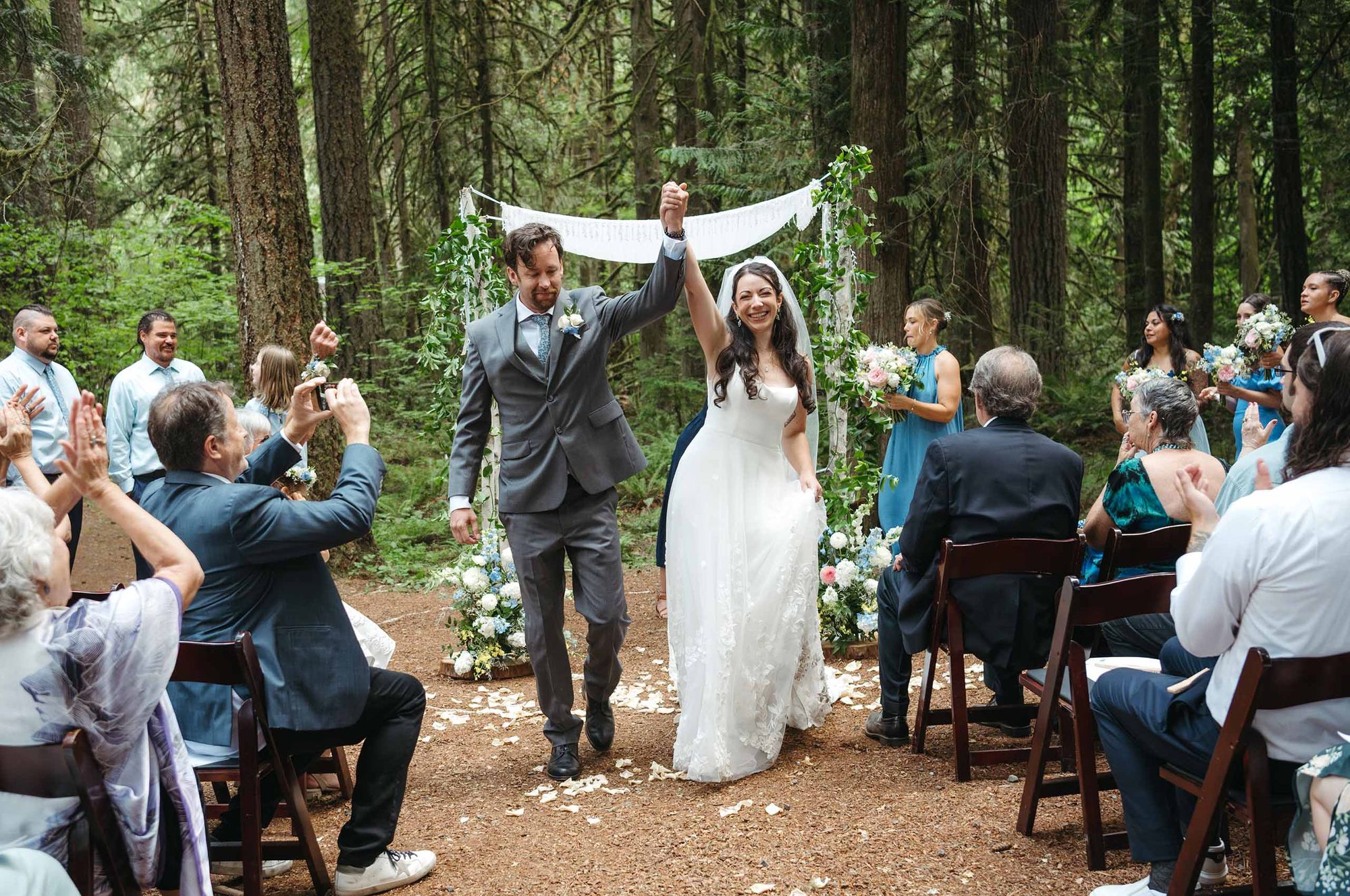 Forest wedding at Camp Colton