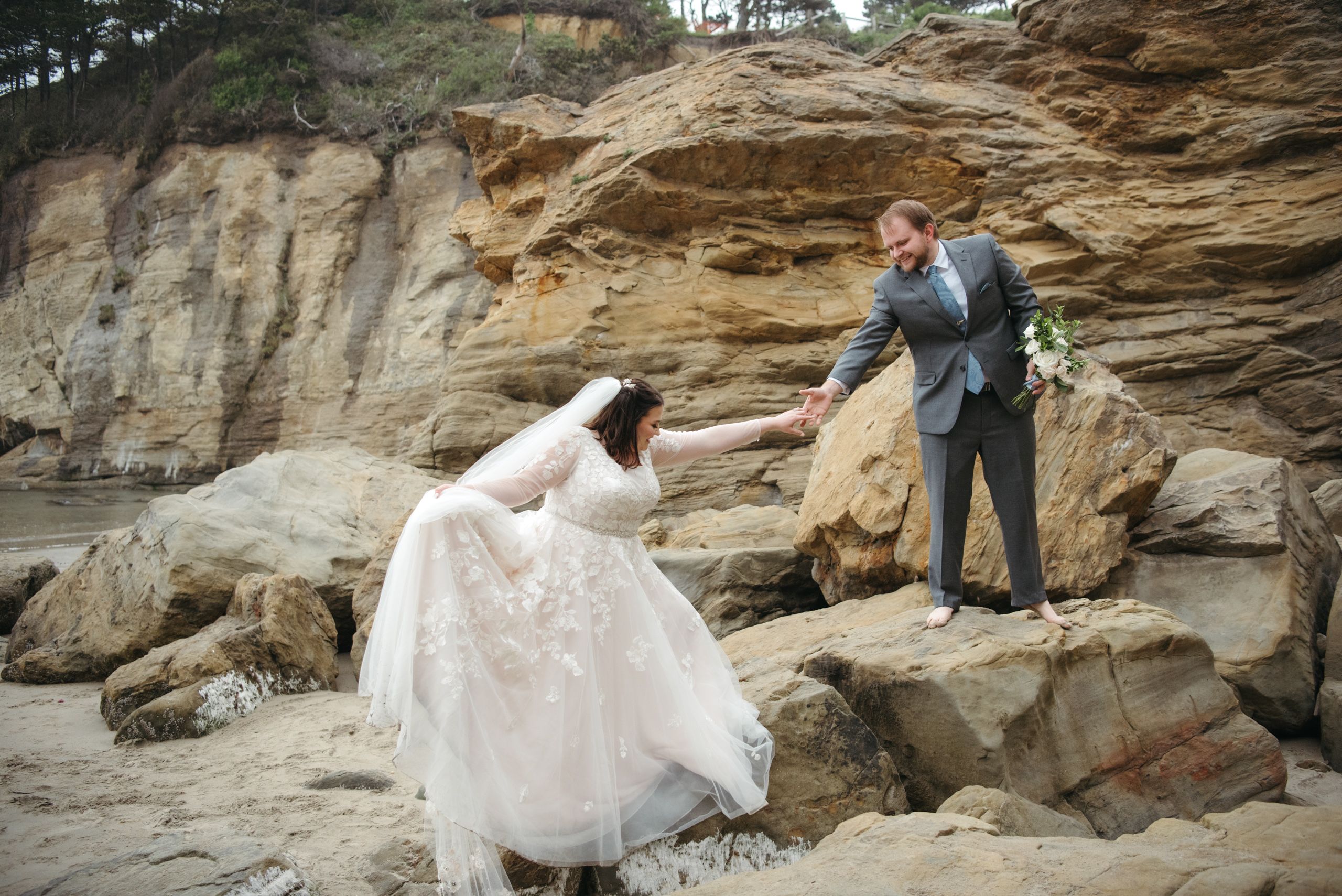 Otter Rock bridal photos 