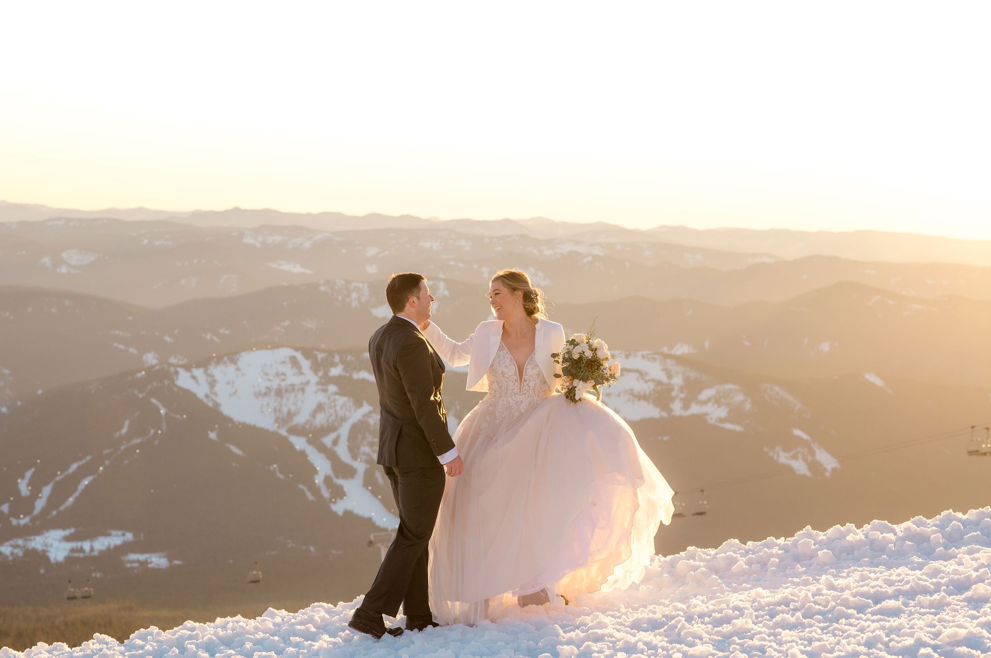 Winter wedding at Silcox Hut