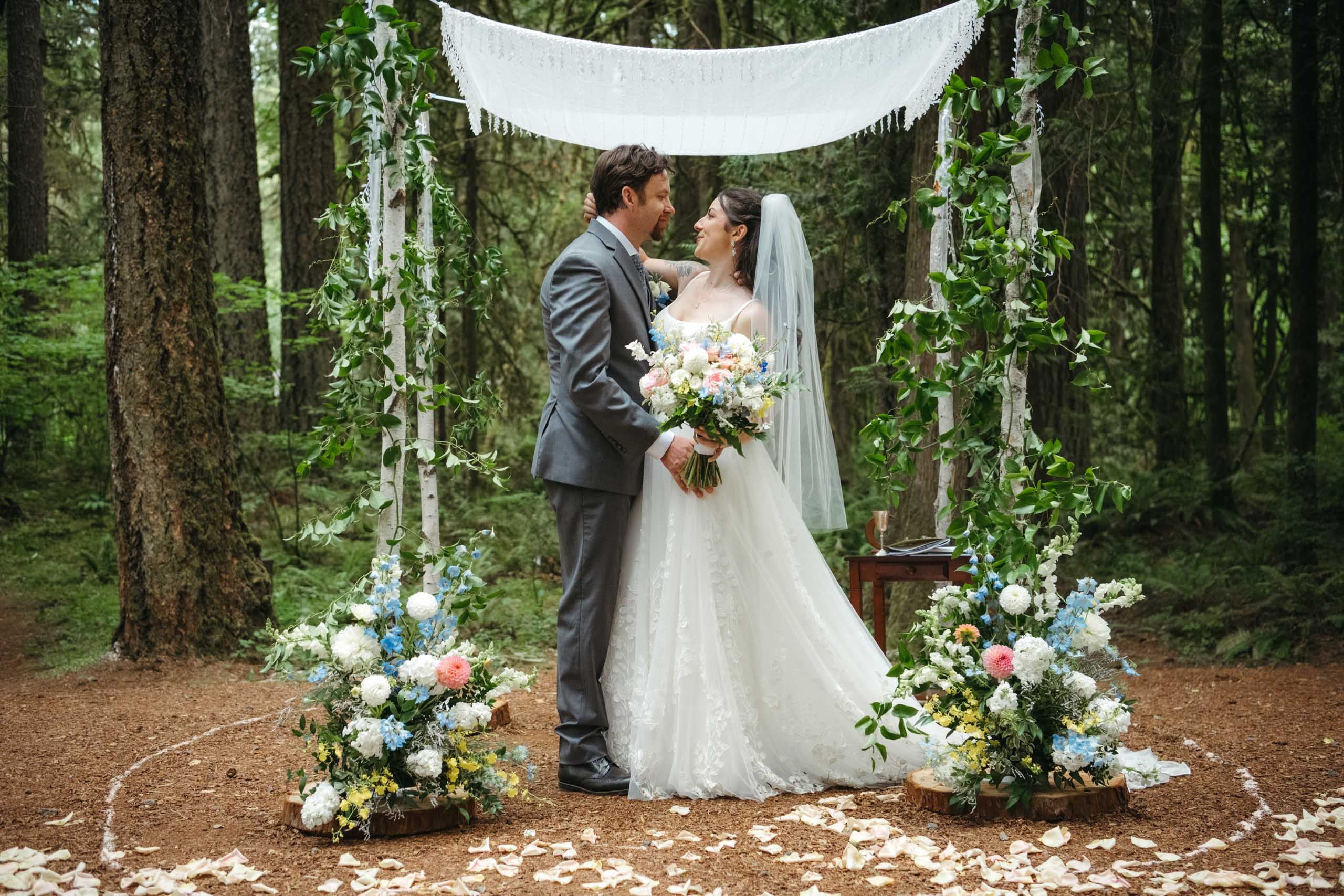 Forest wedding ceremony 