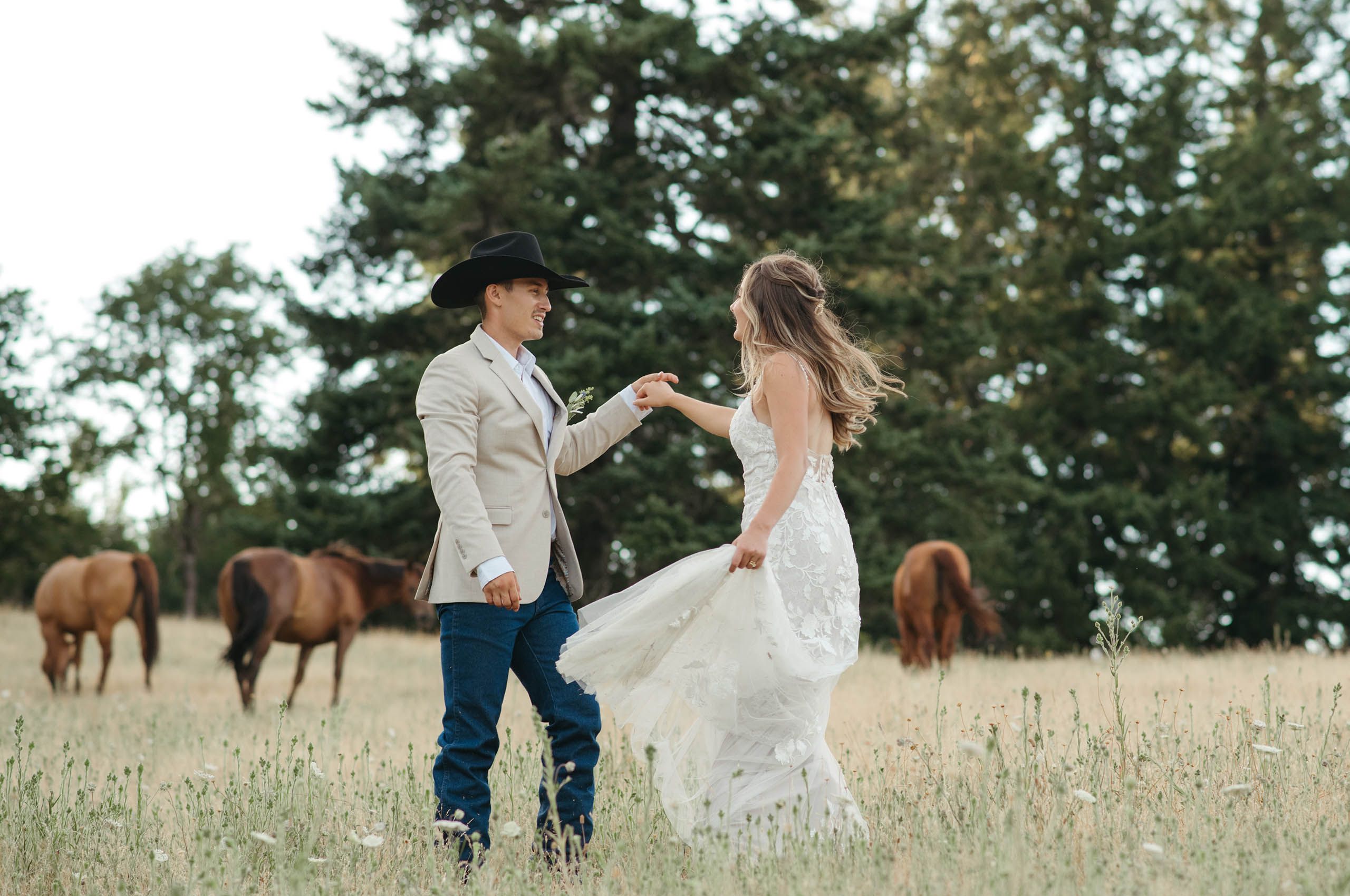 Horse farm wedding