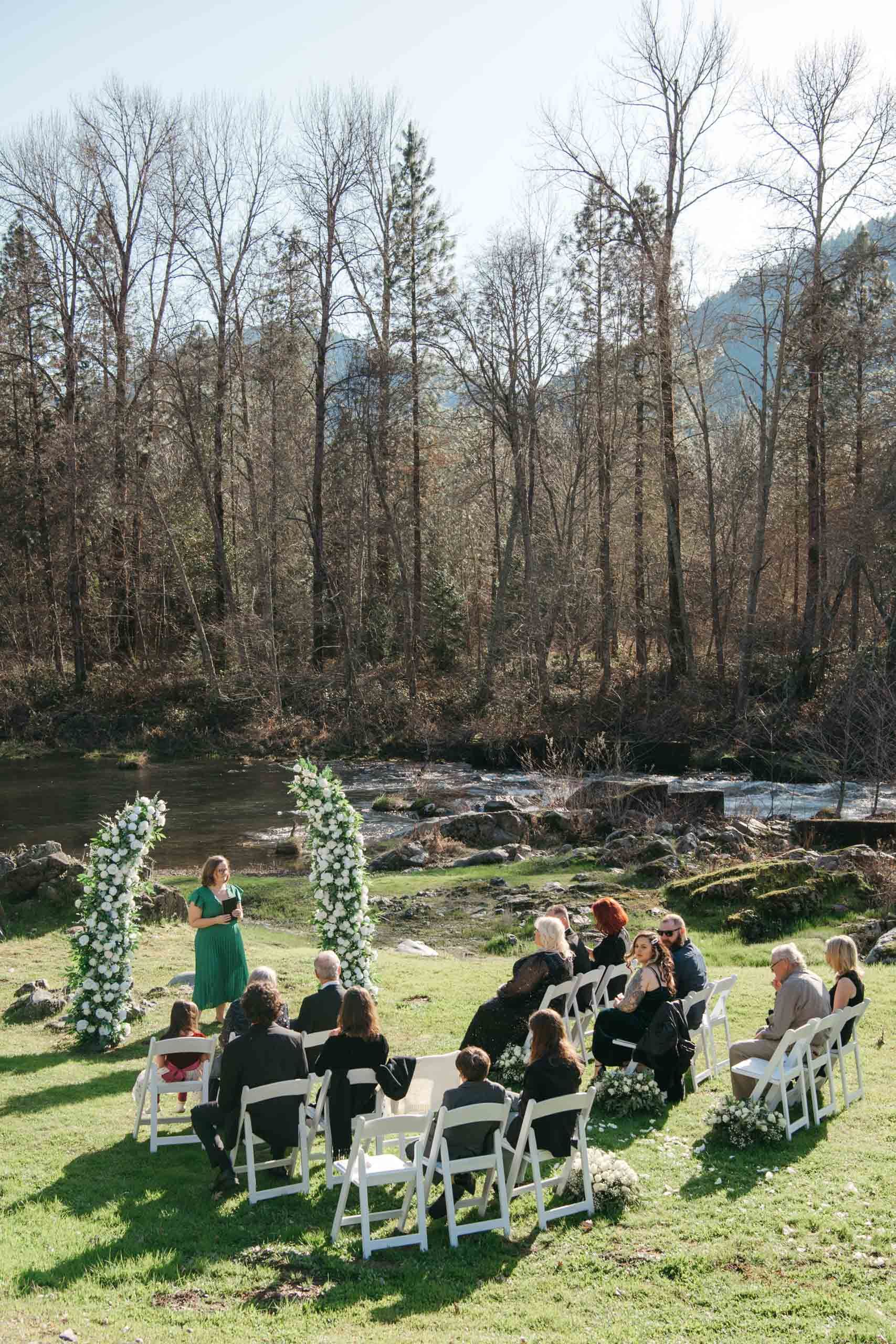 Small wedding along the river in Southern Oregon