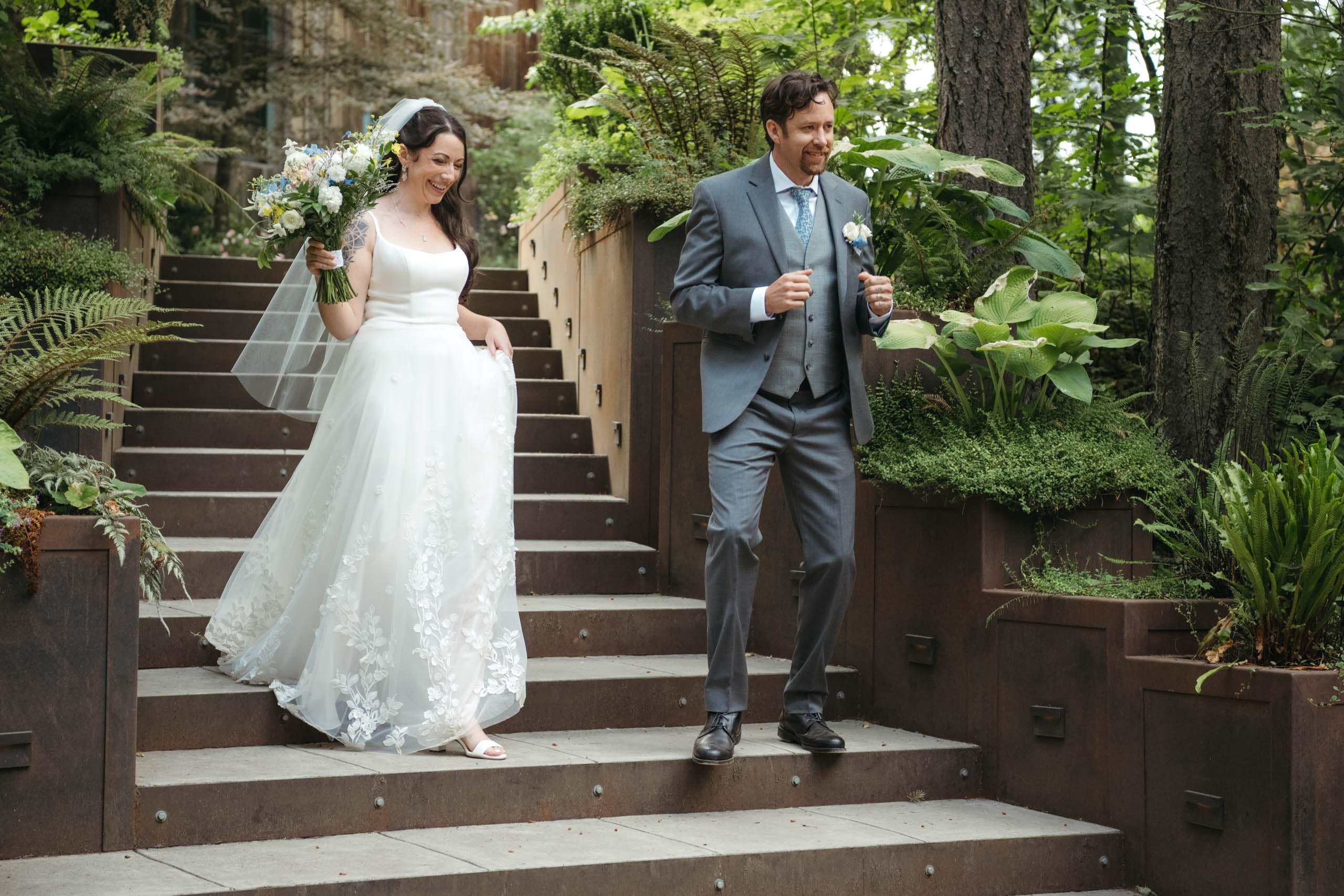 Bride and groom reception entrance