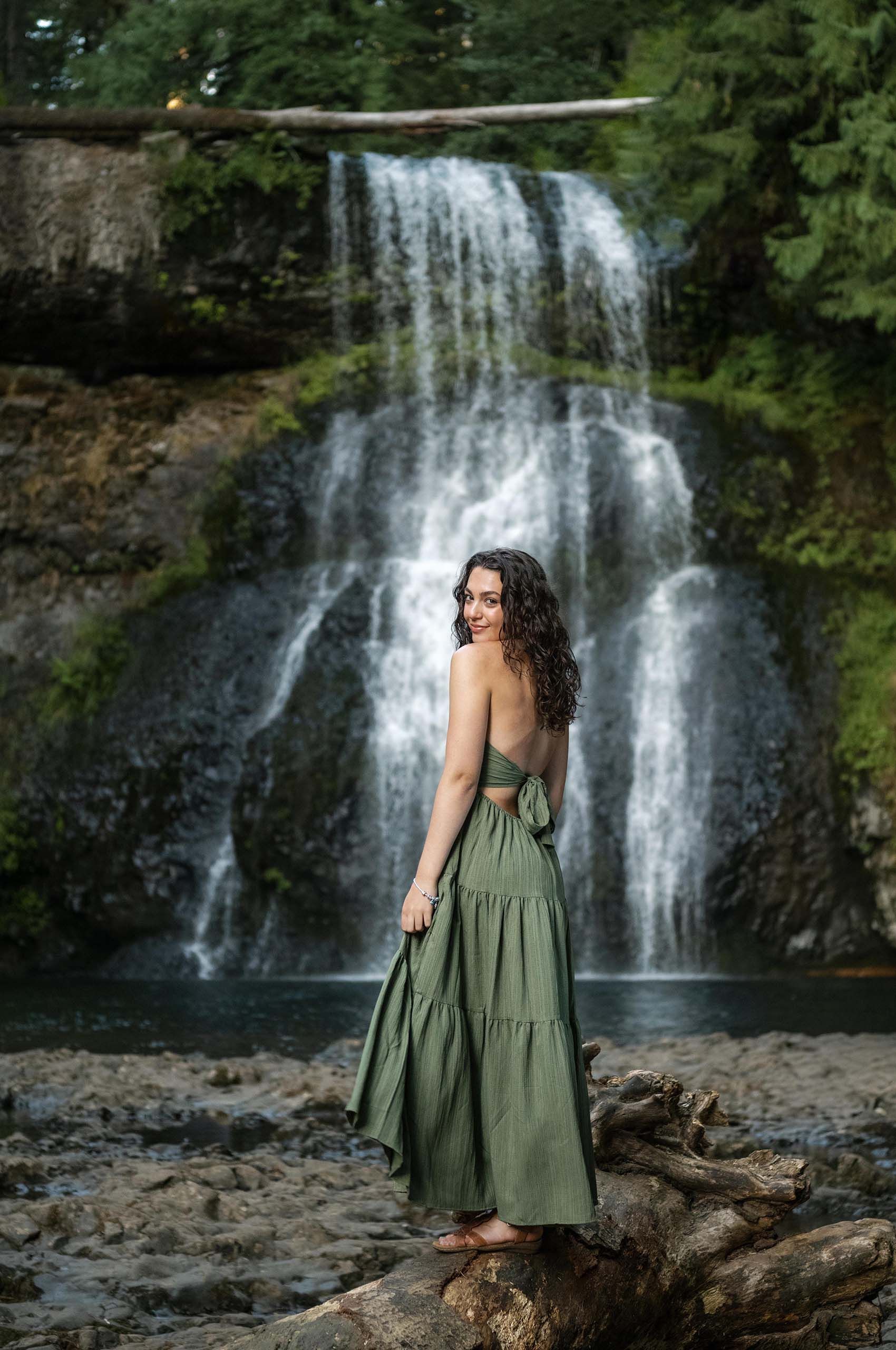 Waterfall senior portraits