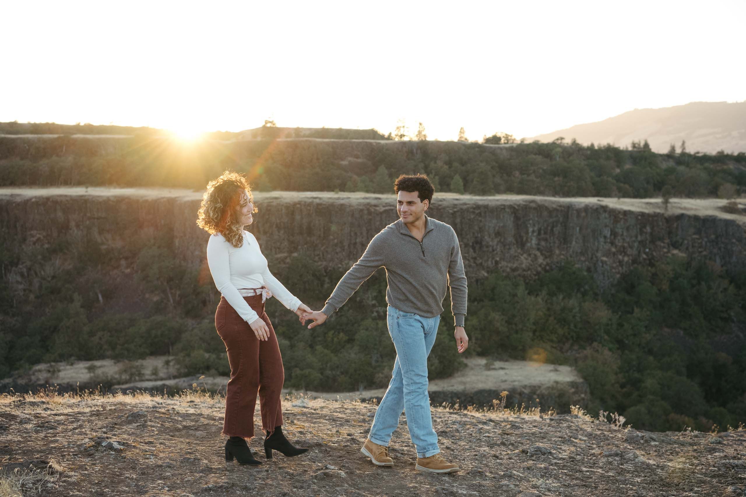 Golden hour engagement