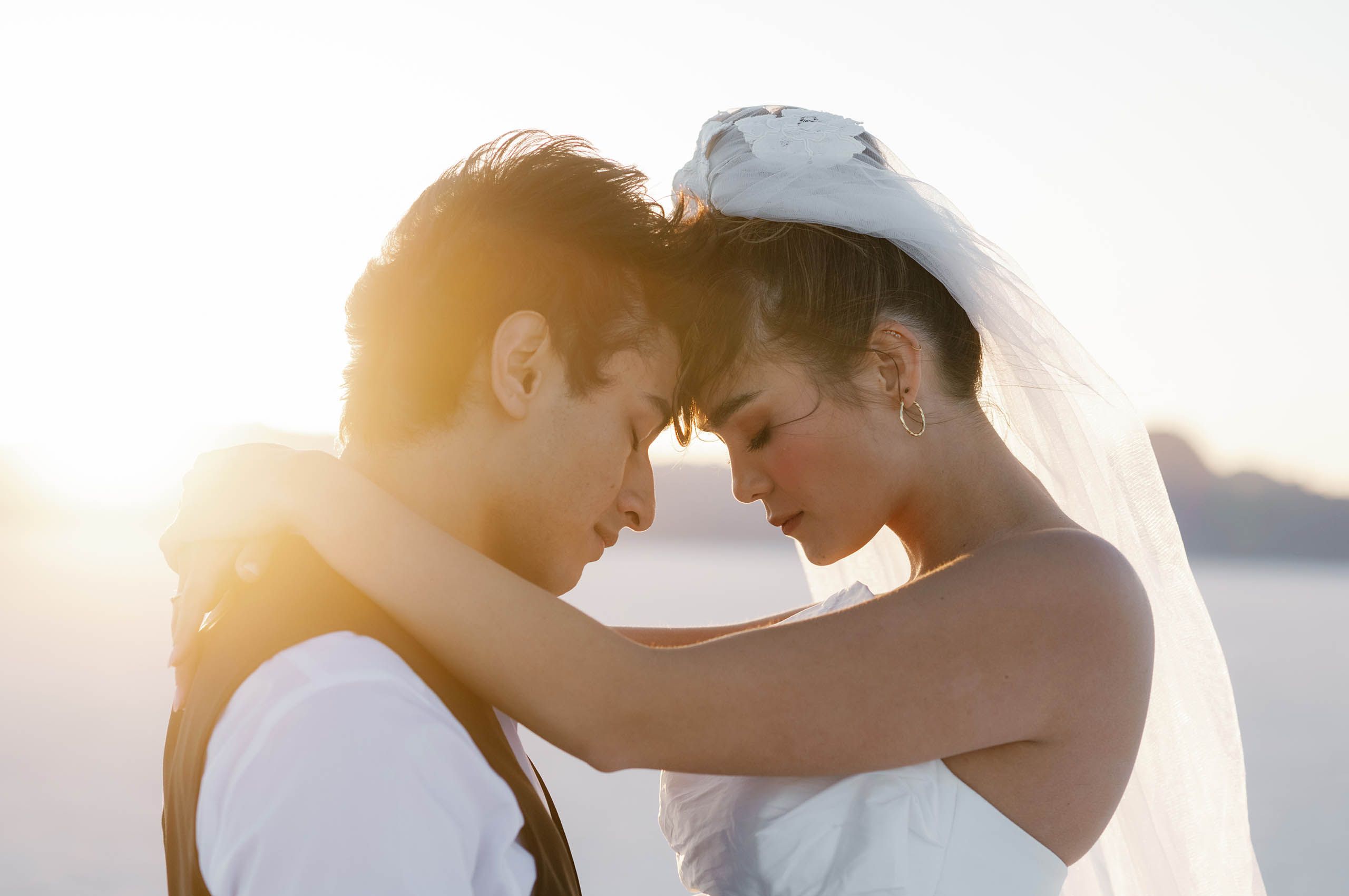 Golden hour wedding portraits